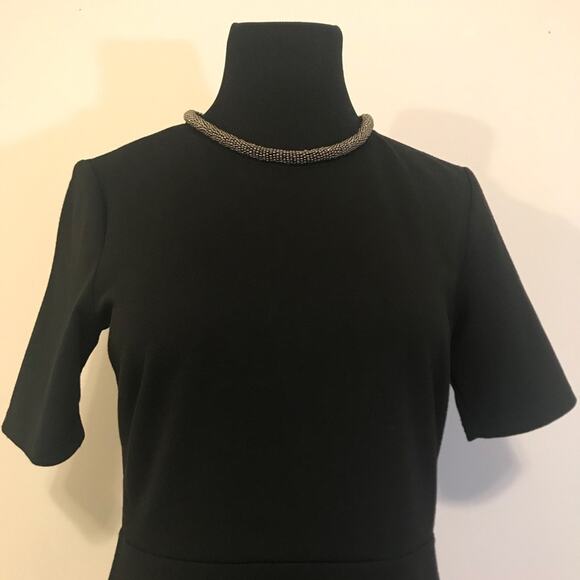 Topshop blk skater dress with beaded collar SZ 6 - Picture 9 of 11